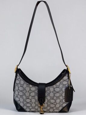 Unbranded Fashion Crystal Hobo Shoulder Bag with Black Trim
